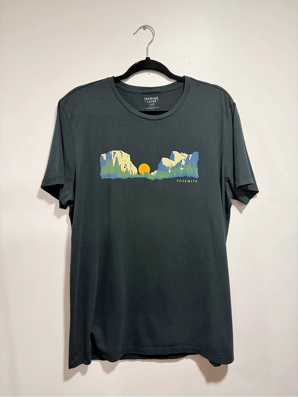Marine Layer SF/CA Yosemite Graphic Tee Short Sleeve in dark green